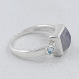 Rainbow Moonstone Silver Ring