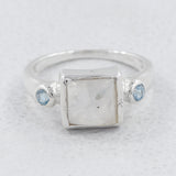 Rainbow Moonstone Silver Ring