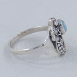 Rainbow Moonstone Gemstone Sea Nymph Design Silver Ring