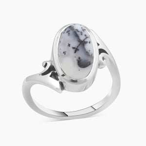 925 Silver Dendritic Opal Rings