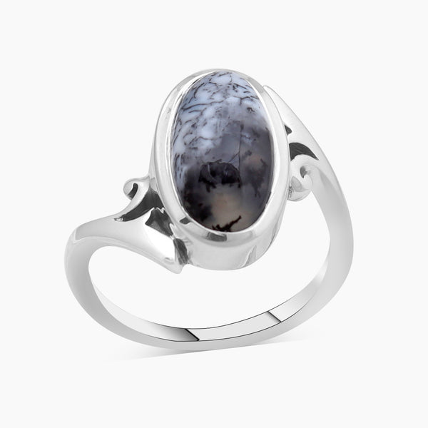 925 Silver Dendritic Opal Rings