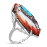 Turquoise Spiney Oyster Silver Rings