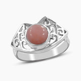Rainbow Moonstone Silver Rings