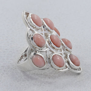 925 Sterling Silver Pink Opal Rings