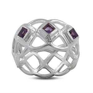 925 Sterling Silver Amethyst Ring