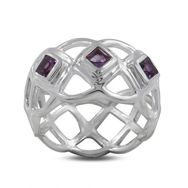 925 Sterling Silver Amethyst Ring
