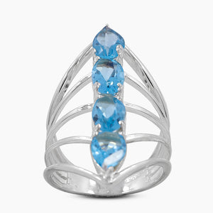 925 Sterling Silver Blue Topaz Rings