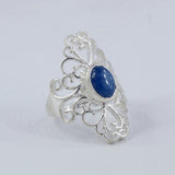 Natural Rainbow Moonstone Silver Rings