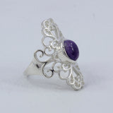Natural Rainbow Moonstone Silver Rings