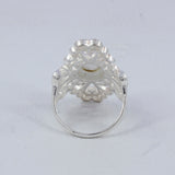 Natural Rainbow Moonstone Silver Rings