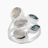 Natural Labradorite Silver Rings