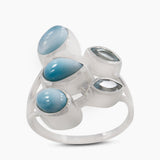 Natural Labradorite Silver Rings