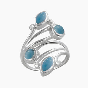 Larimar Designer Silver Rings