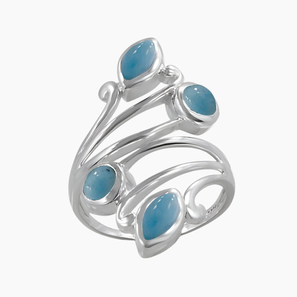 Larimar Designer Silver Rings