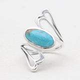 Natural Dendritic Opal Silver Rings
