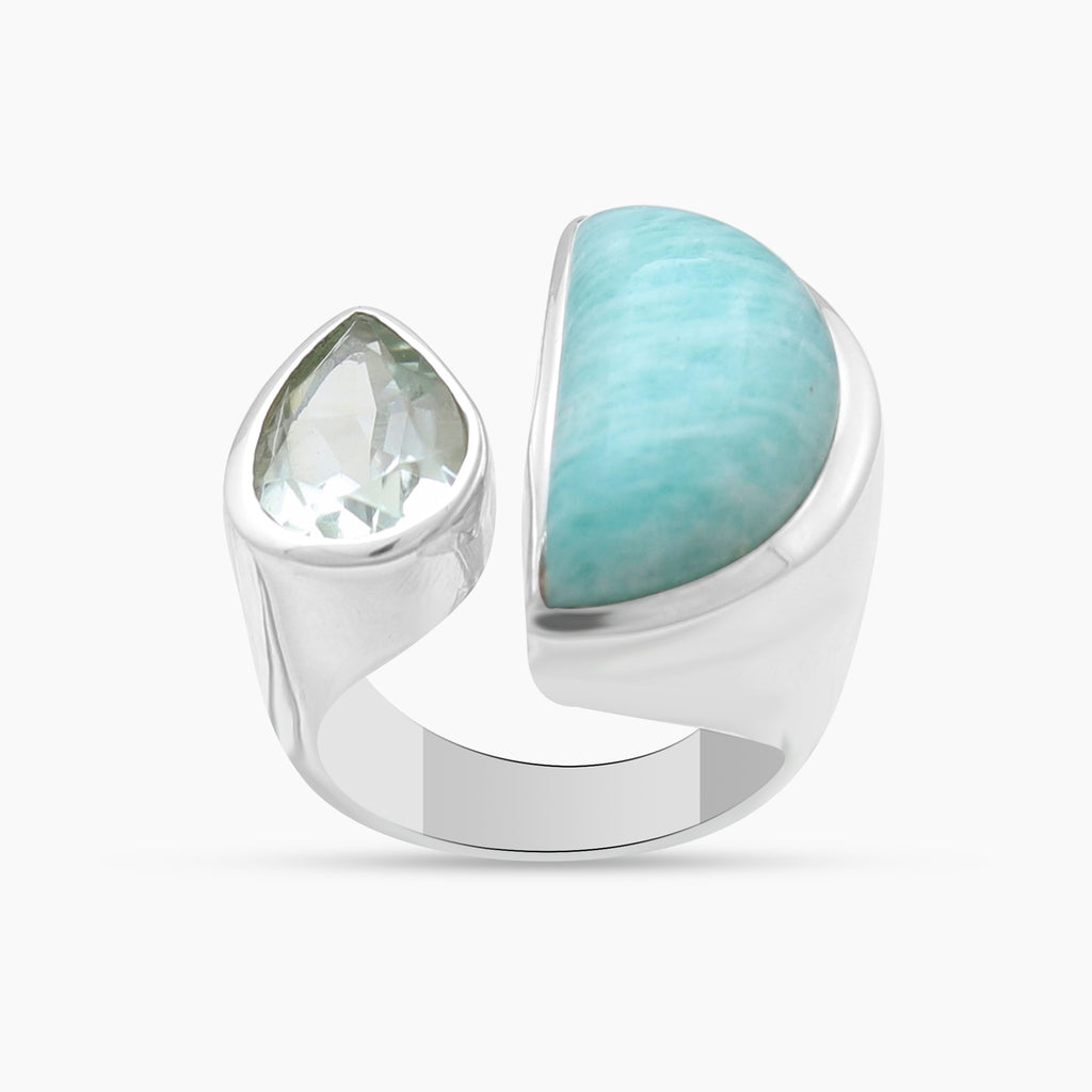 Amazonite Silver Rings
