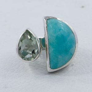 Amazonite Gemstone Ring - 925 Sterling Silver Ring