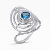 Natural Garnet Silver Rings