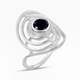 Natural Garnet Silver Rings