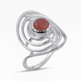 Natural Garnet Silver Rings