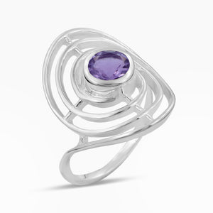 Natural Garnet Silver Rings