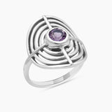 Natural Garnet Silver Rings