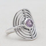 Natural Garnet Silver Rings