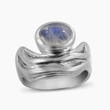 Natural Labradorite Silver Ring