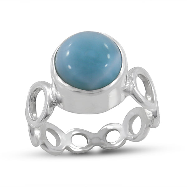 925 Sterling Silver Larimar Ring