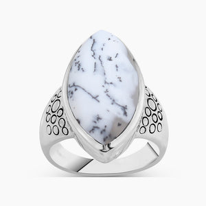 925 Silver Dendritic Opal Rings