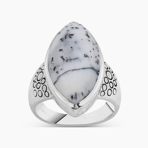 925 Silver Dendritic Opal Rings