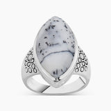 925 Silver Dendritic Opal Rings