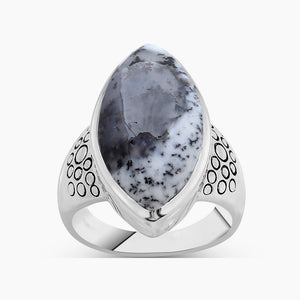 925 Silver Dendritic Opal Rings