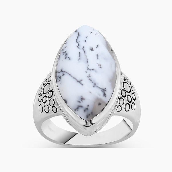 925 Silver Dendritic Opal Rings