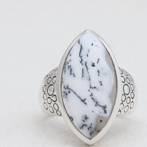 925 Silver Dendritic Opal Rings
