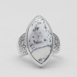 925 Silver Dendritic Opal Rings