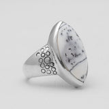 925 Silver Dendritic Opal Rings