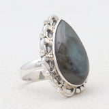 Natural Labradorite Silver Rings
