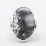 925 sterling Silver Dendritic Opal Rings