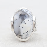 925 sterling Silver Dendritic Opal Rings
