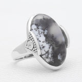 925 sterling Silver Dendritic Opal Rings