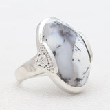 925 sterling Silver Dendritic Opal Rings