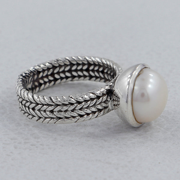 Cultured Fresh Water Pearl Silver Rings