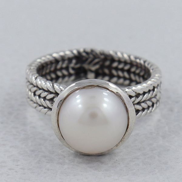 Cultured Fresh Water Pearl Silver Rings