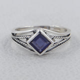 Natural Garnet Silver Rings