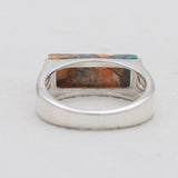 Spiny Oyster Turquoise Silver Rings