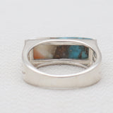 Spiny Oyster Turquoise Silver Rings