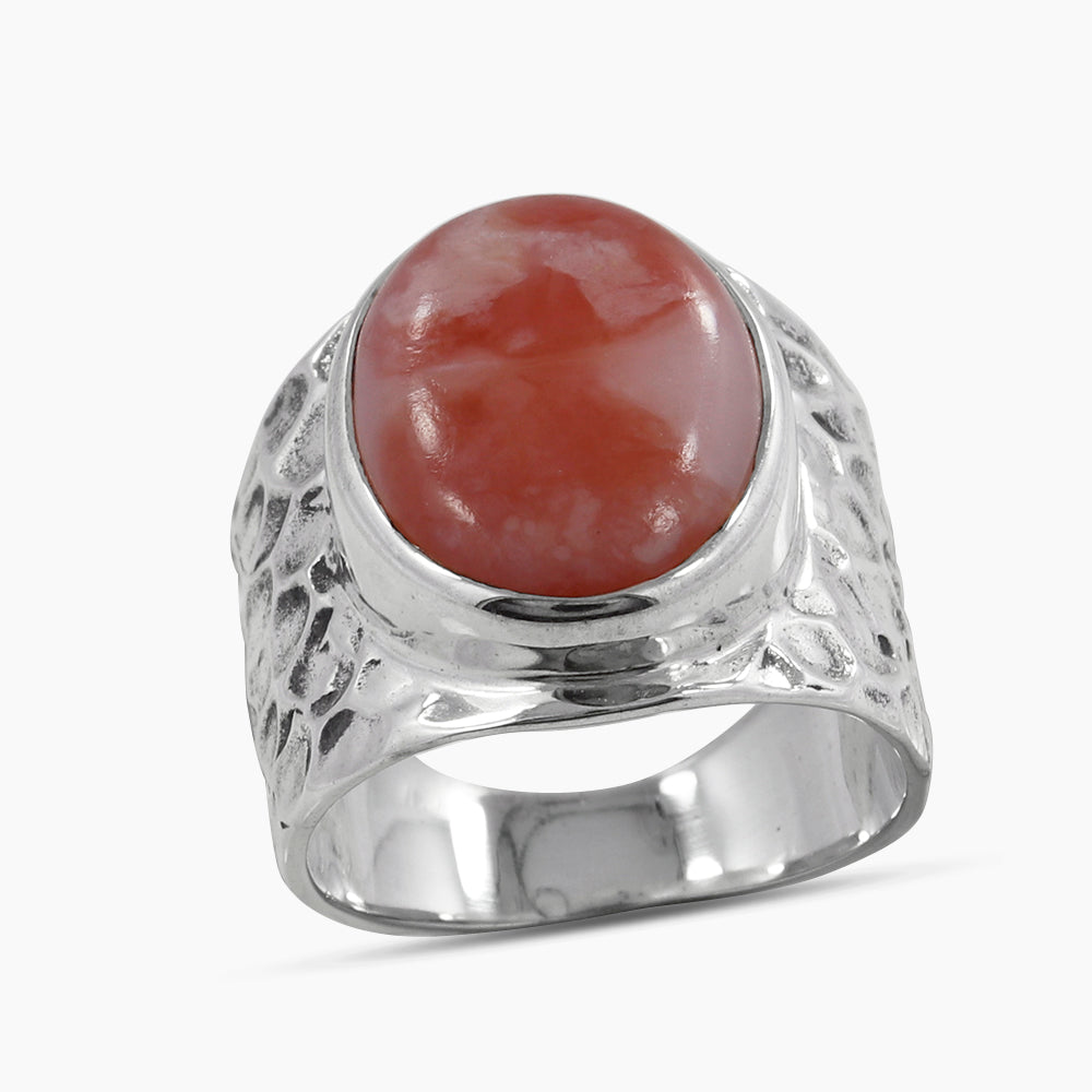 925 Sterling Silver Pink Opal Rings