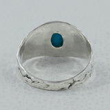 Mexican Turquoise 925 Sterling Silver Hammered Ring