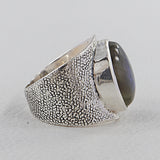 Natural Lapis Lazuli Silver Rings